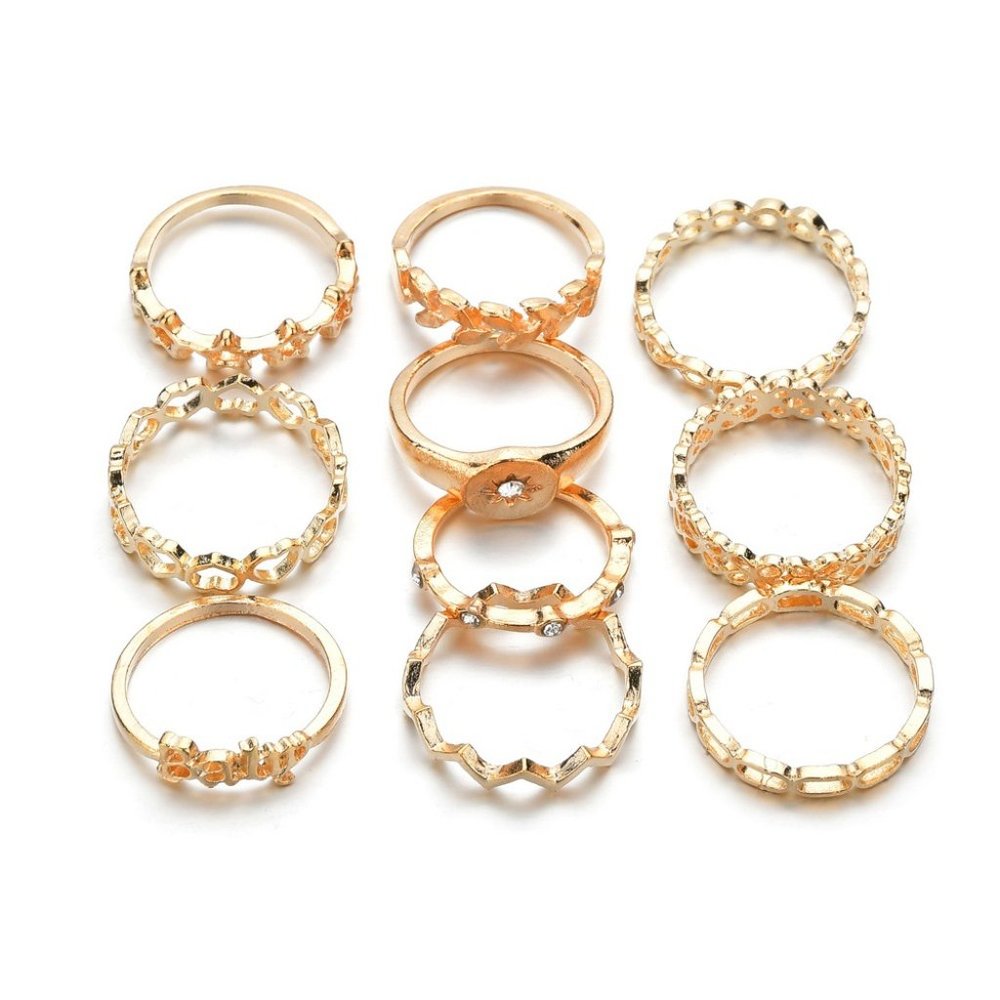 Boho Signet 9 Rings Set - Picture 4 of 5